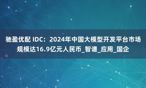 驰盈优配 IDC：2024年中国大模型开发平台市场规模达16.9亿元人民币_智谱_应用_国企